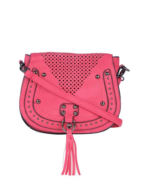 pink leatherette regular sling bag - 14184012 - Very Small Image - 1