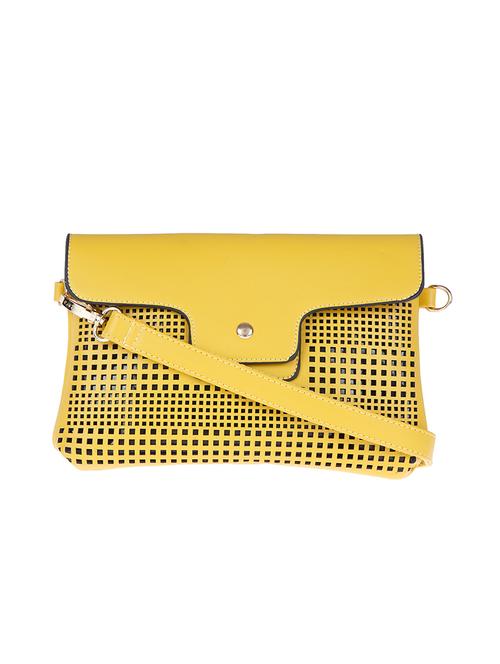 yellow leatherette regular sling bag - 14184028 - Very Small Image - 1