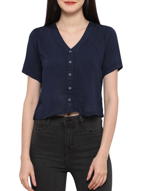 navy blue cotton shirt - 14184068 - Very Small Image - 1