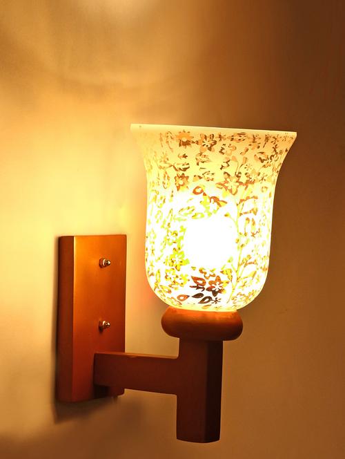 somil vintage glass wall lamp (hand decorative with golden design) set of 2- a19 - 14184926 - Very Small Image - 1