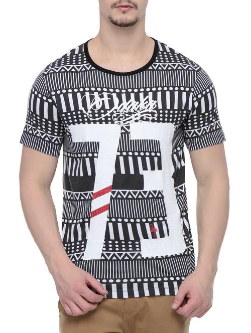 black viscose all over print tshirt - 14185088 - Very Small Image - 1