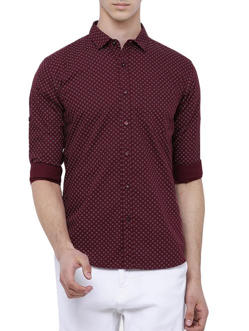 red cotton casual shirt - 14189217 - Very Small Image - 1