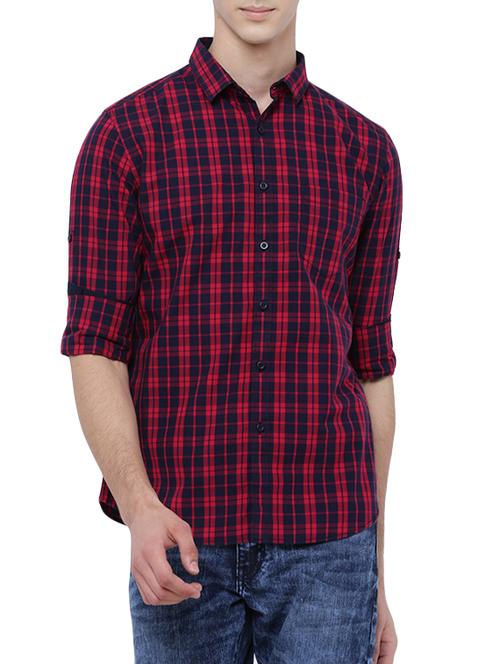 red cotton casual shirt - 14189246 - Very Small Image - 1