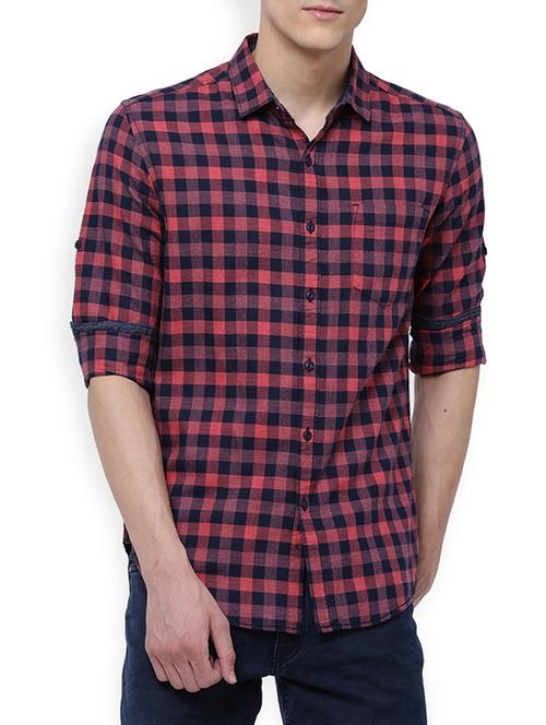 red cotton casual shirt - 14189291 - Very Small Image - 1