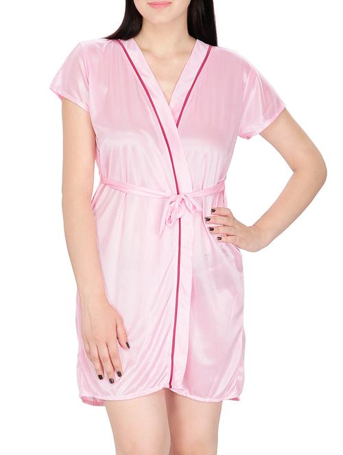pink polyester sleepwear robe - 14190586 - Very Small Image - 1