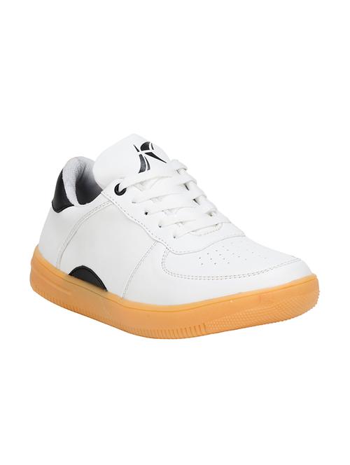 white leatherette lace up sneaker - 14191592 - Very Small Image - 1