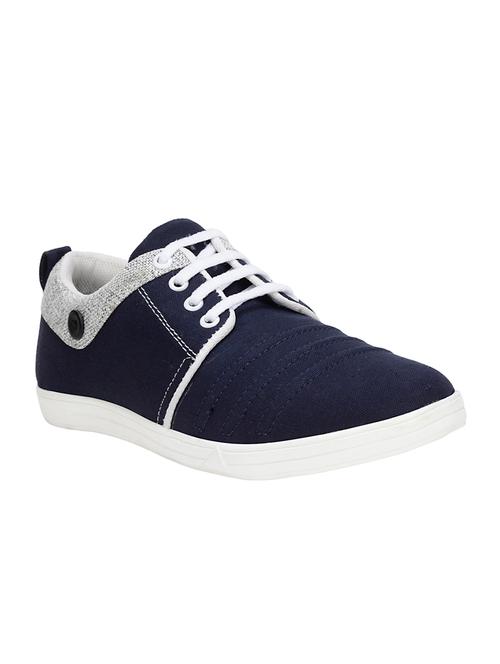 navy canvas lace up sneaker - 14191599 - Very Small Image - 1