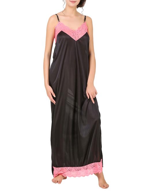 solid black satin gown - 14192051 - Very Small Image - 1
