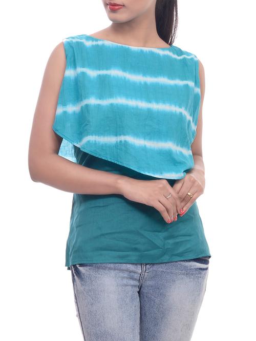 light blue viscose top - 14193113 - Very Small Image - 1