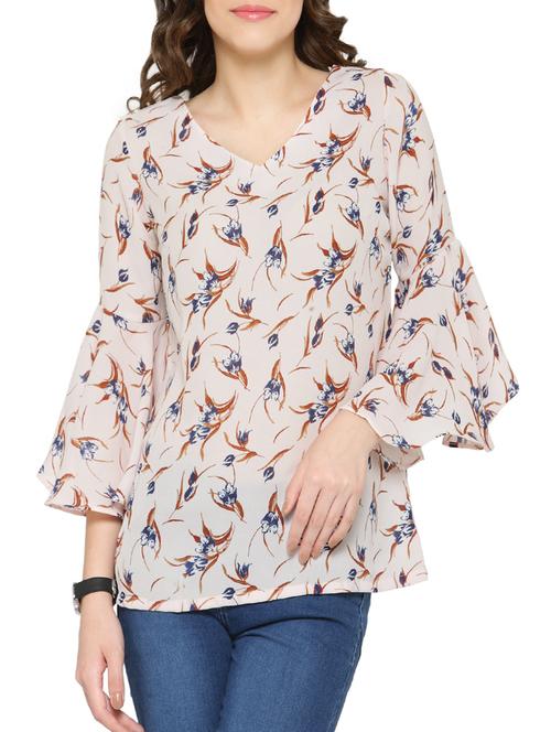 cream printed top - 14193835 - Very Small Image - 1