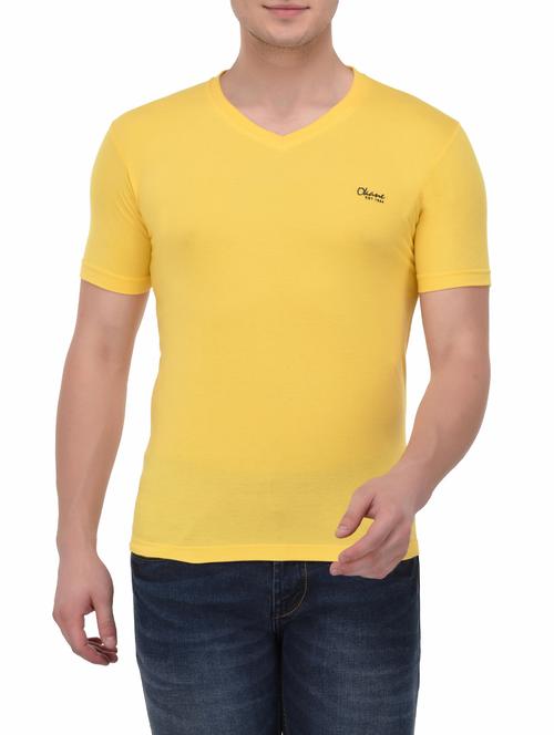 yellow cotton t-shirt - 14194224 - Very Small Image - 1