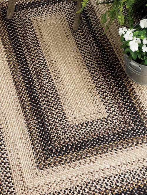 homespice decor black mist indoor/outdoor braided rectangle rug - 14195183 - Very Small Image - 1