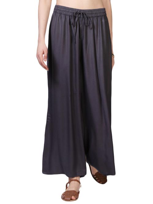 solid black rayon palazzo - 14195294 - Very Small Image - 1