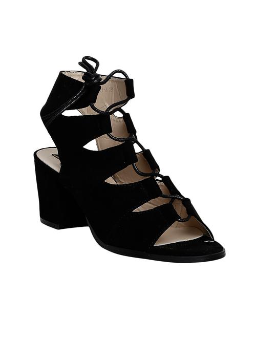 black suede laceup sandals - 14195918 - Very Small Image - 1