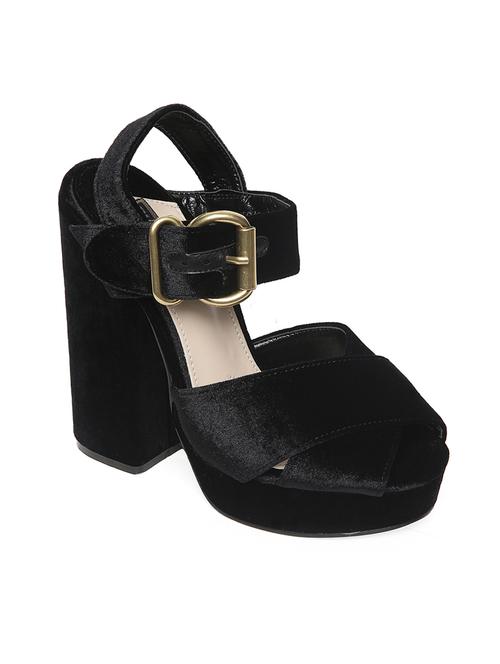 black velvet ankle strap sandals - 14195926 - Very Small Image - 1