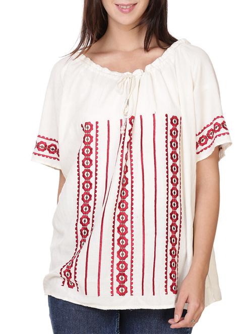 white cotton casual top - 14196137 - Very Small Image - 1