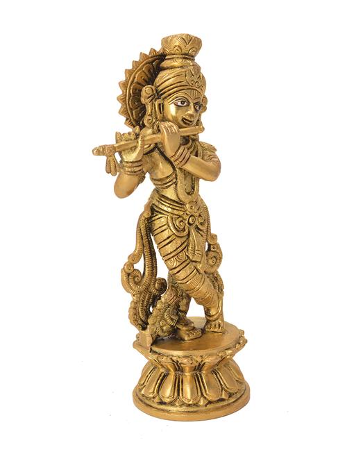decorative brass statue of krishna handicrafts product - 14198472 - Very Small Image - 1