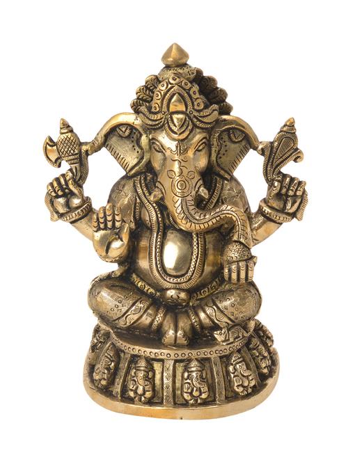 decorative brass statue of ganesh handicrafts product - 14198492 - Very Small Image - 1