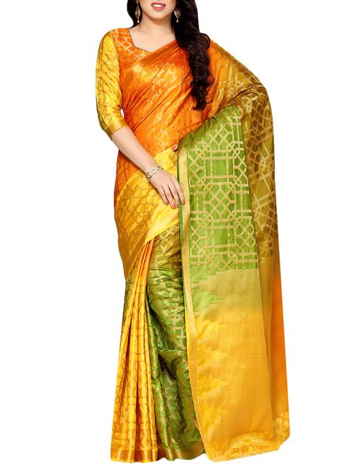 orange art silk woven saree - 14198635 - Very Small Image - 1