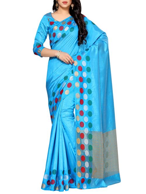 blue tussar silk woven saree - 14198655 - Very Small Image - 1