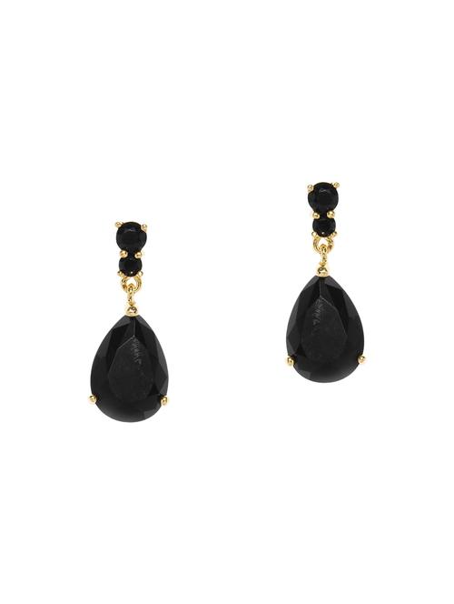 black metal drop earrings - 14205010 - Very Small Image - 1