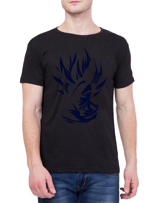 black cotton chest print t-shirt - 14205489 - Very Small Image - 1