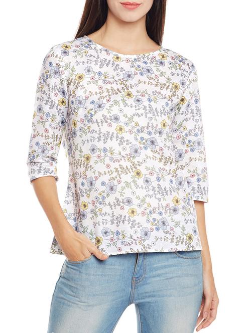 floral key hole back top - 14206324 - Very Small Image - 1