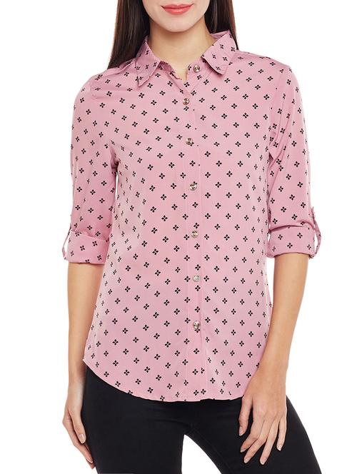 purple printed crepe shirt - 14206348 - Very Small Image - 1