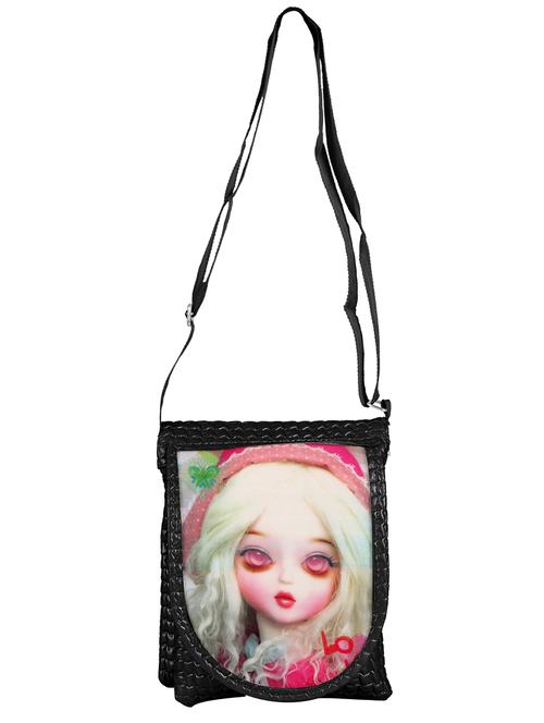 black cotton regular sling bag - 14206401 - Very Small Image - 1