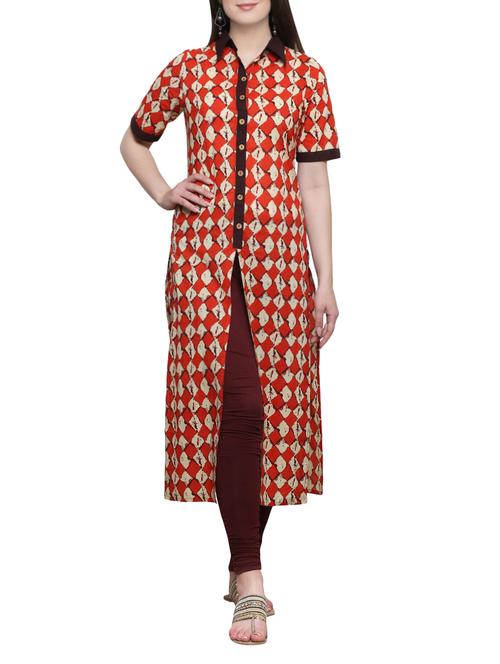 women's front slit kurta - 14206782 - Very Small Image - 1