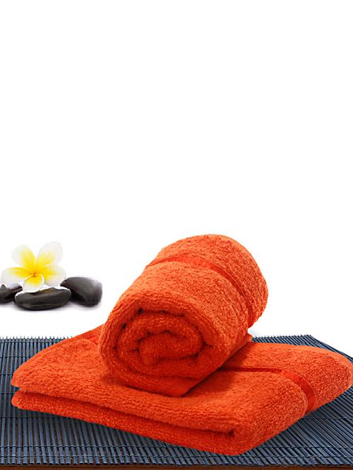 orange 100% cotton hand towel by story @ home - 14209156 - Very Small Image - 1