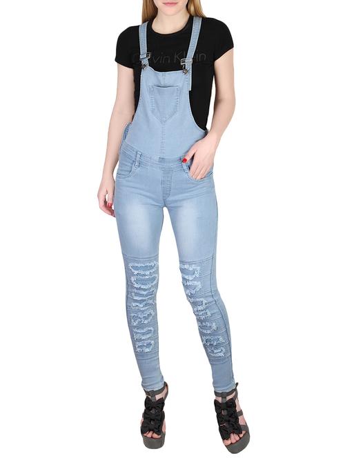 stone washed distressed dungaree - 14209772 - Very Small Image - 1