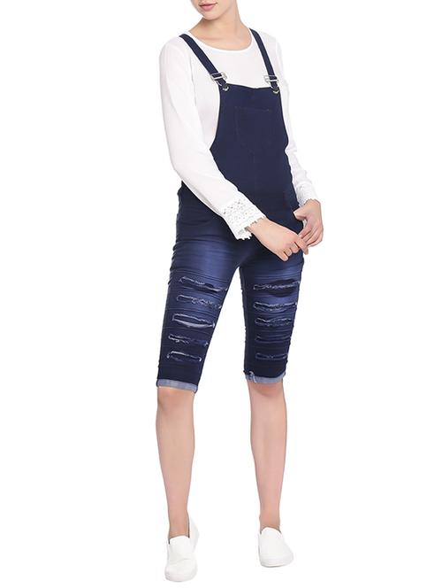stone washed distressed dungaree - 14209778 - Very Small Image - 1