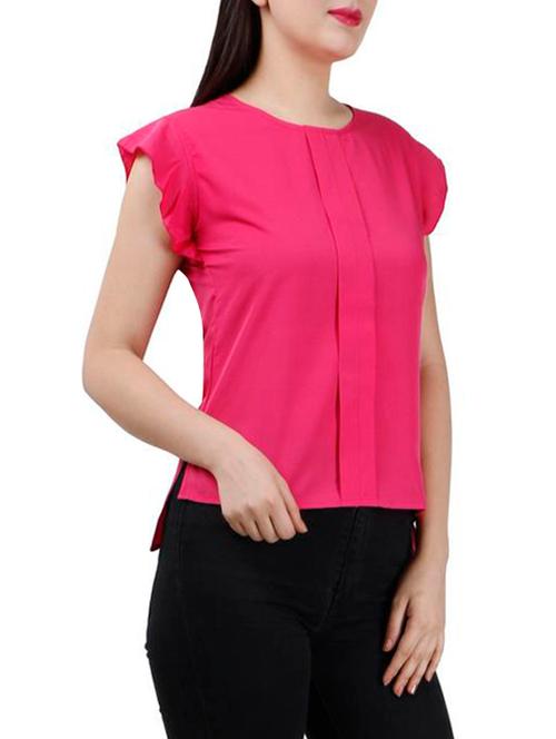 solid pink asymmetric top - 14210299 - Very Small Image - 1