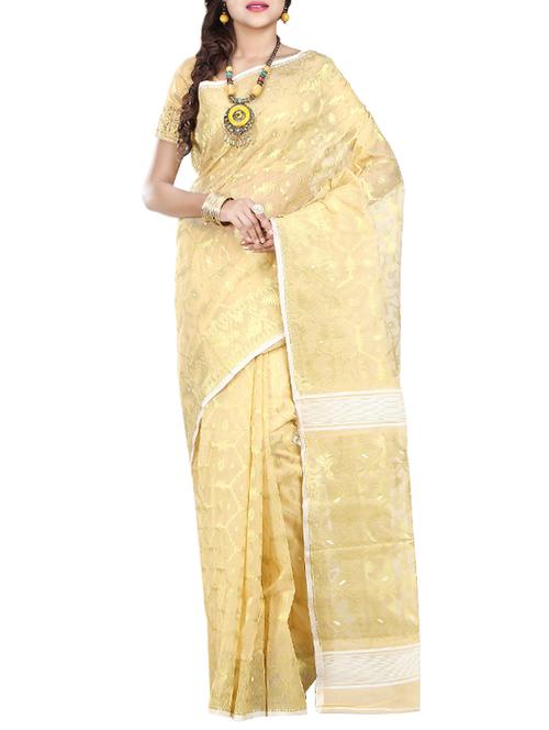 bengal hand woven jamdani saree - 14211080 - Very Small Image - 1