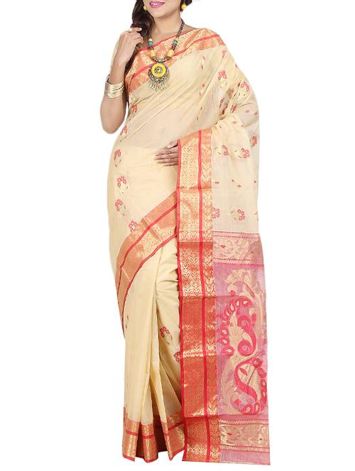 zari hand woven tussar saree - 14211131 - Very Small Image - 1