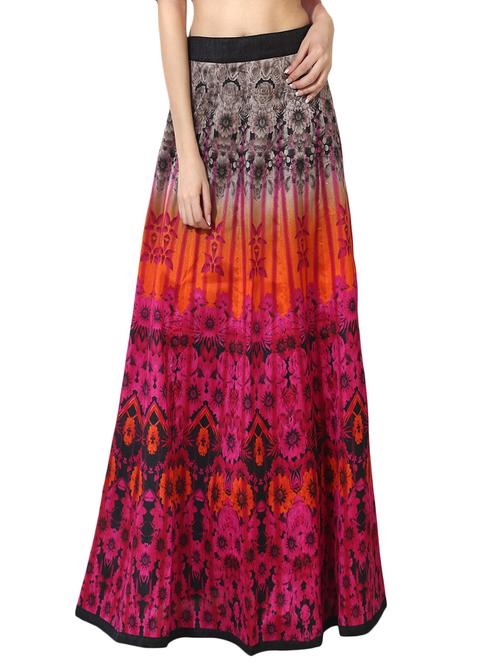 multicoloured silk blend maxi skirt - 14211439 - Very Small Image - 1