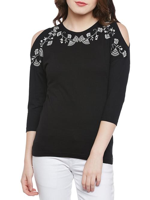 cold shoulder embroidered top - 14212657 - Very Small Image - 1