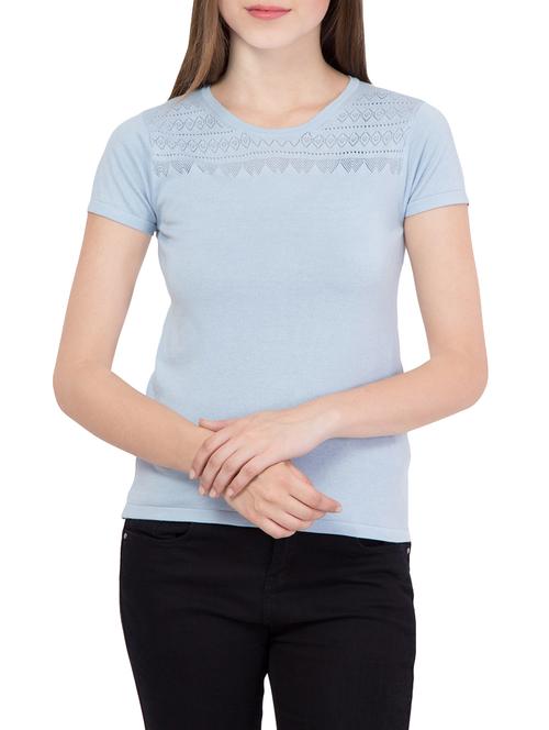 light blue cotton regular tshirt - 14212763 - Very Small Image - 1