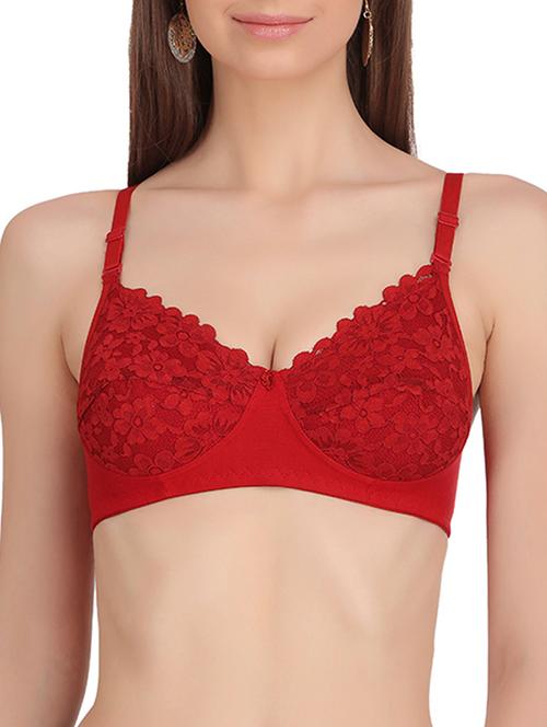 red cotton bra - 14213419 - Very Small Image - 1