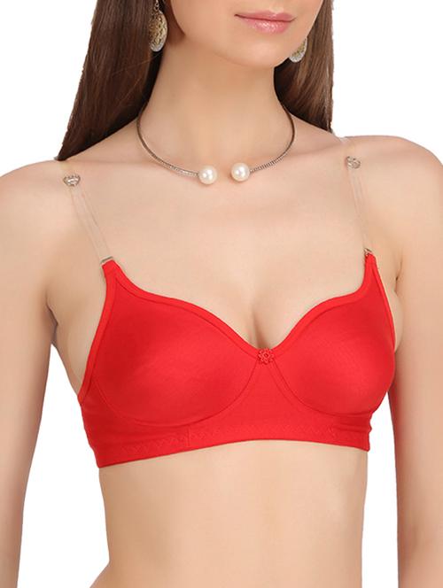 red cotton bra - 14213423 - Very Small Image - 1