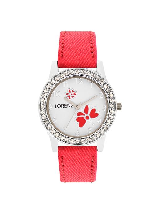 lorenz as-6 new red flower shape casual analog watch for women and girls - 14213752 - Very Small Image - 1