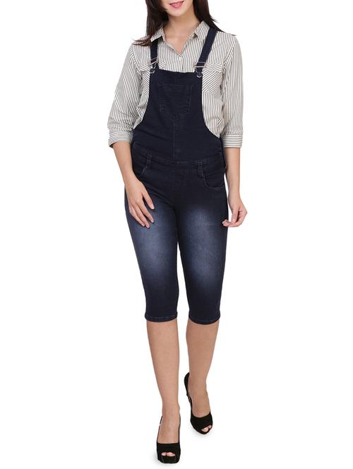 stoned washed denim dungaree - 14213890 - Very Small Image - 1