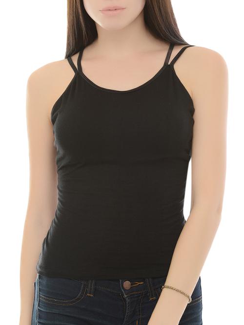 criss cross back solid camisole - 14214488 - Very Small Image - 1