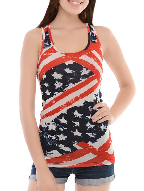 multicolored printed nylon racer back tee - 14214490 - Very Small Image - 1
