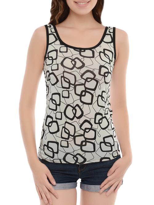 black printed nylon tank tee - 14214494 - Very Small Image - 1