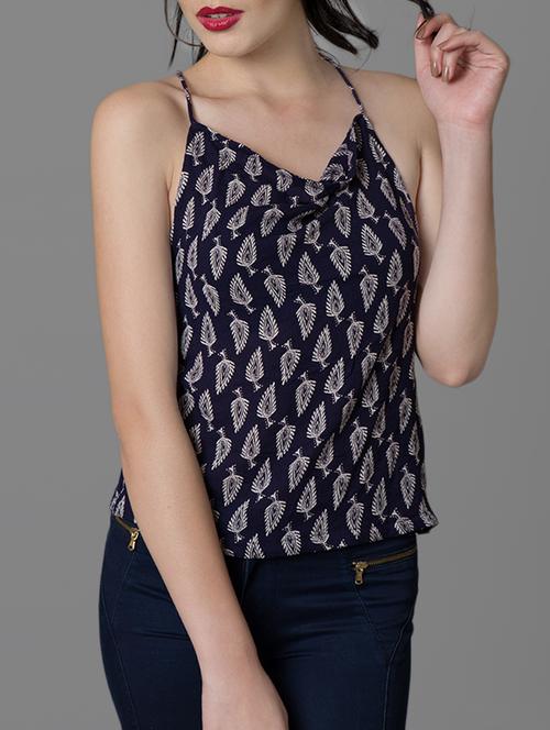 criss-cross back poly blend cami top - 14215237 - Very Small Image - 1