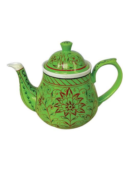 flower leaf ceramic tea kettle - 14215277 - Very Small Image - 1