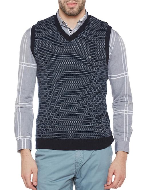 navy blue acrylic pullover - 14215391 - Very Small Image - 1