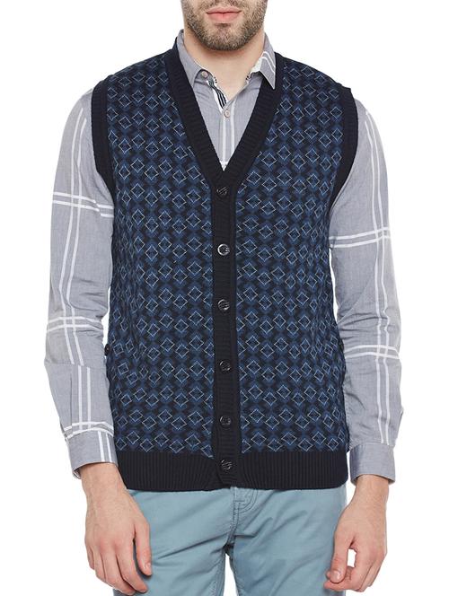navy blue acrylic cardigan - 14215395 - Very Small Image - 1